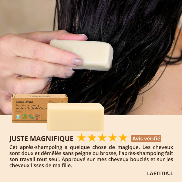 5 Étoiles pour notre après-shampoing solide