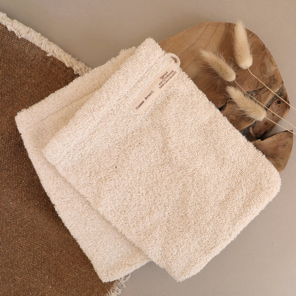 gants de toilette en coton bio