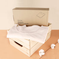 Tshirt en coton emballé dans une boite en carton recyclable