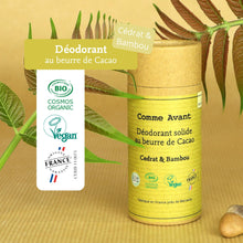 Label déodorant cédrat et bambou comme avant