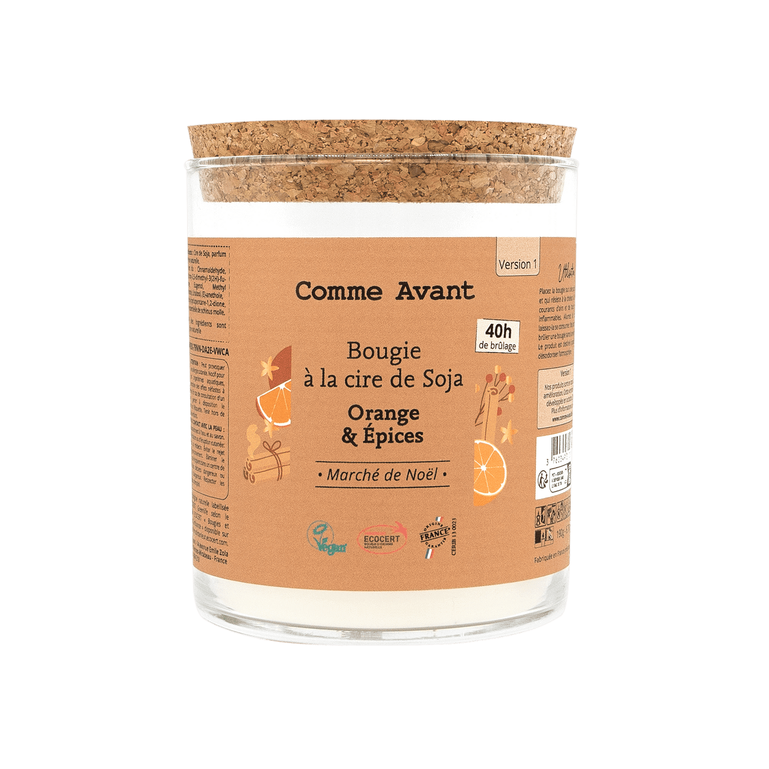 bougie orange et épices comme avant