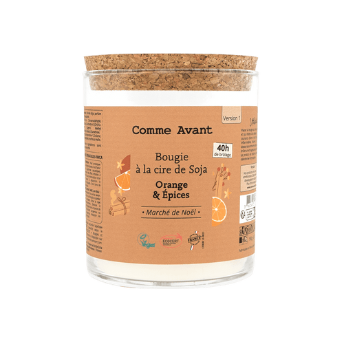 bougie orange et épices comme avant