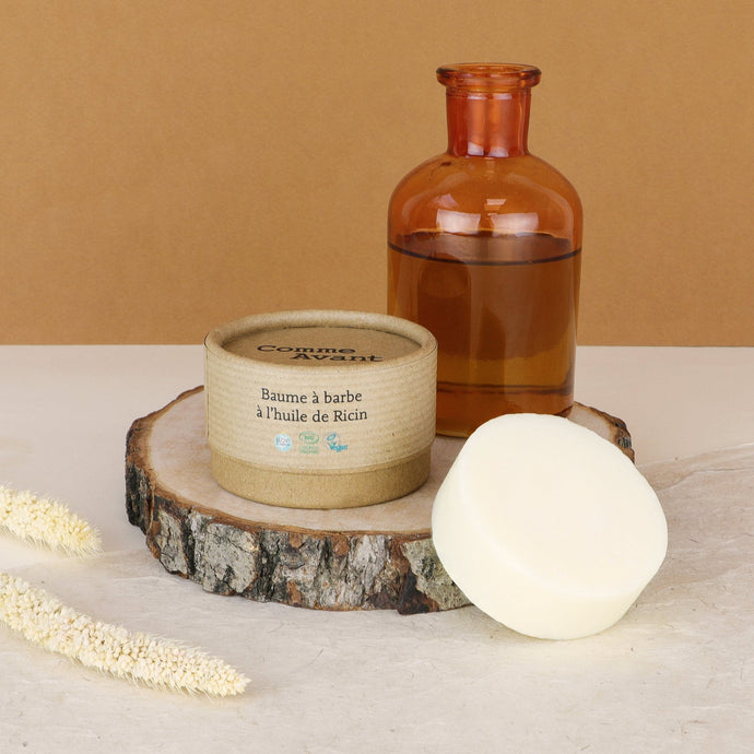 baume à barbe à l'huile de ricin naturel comme avant 