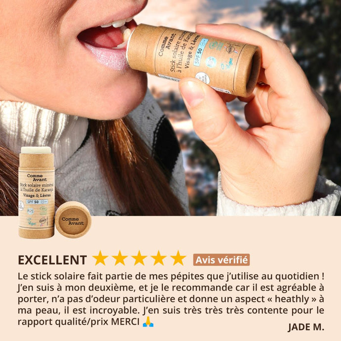 Le stick solaire SPF50, votre allié sur les pistes