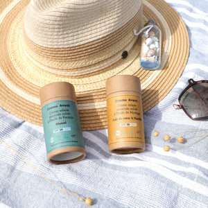 crème solaire comme avant naturel bio recyclable cosmétique soleil coup de soleil bronzage
