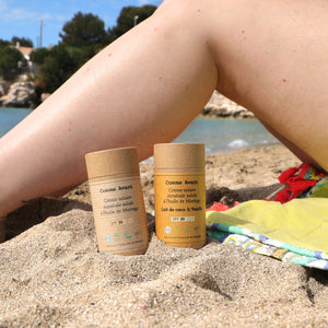 crème solaire comme avant naturel bio recyclable cosmétique soleil coup de soleil bronzage