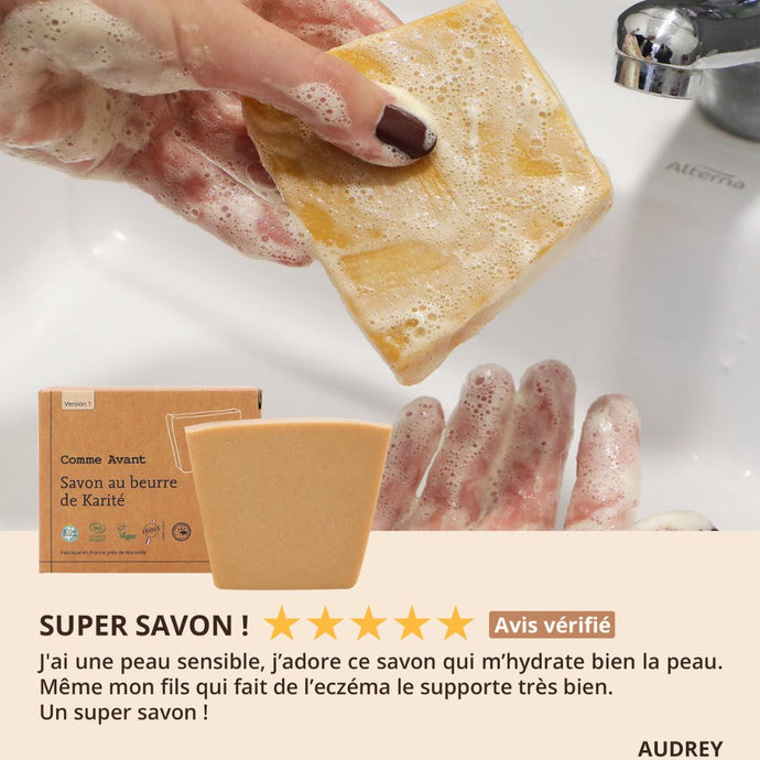 5 ⭐️ étoiles pour notre Savon au beurre de Karité !