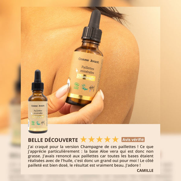 avis client sérum pailleté comme avant