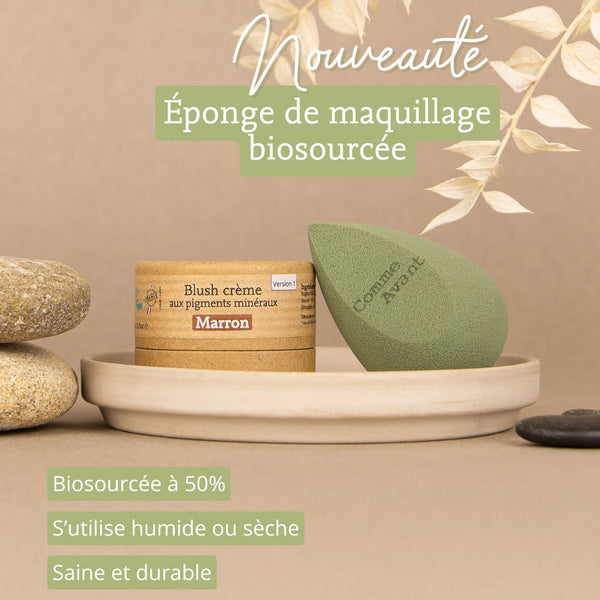 éponge de maquillage biosourcée comme avant