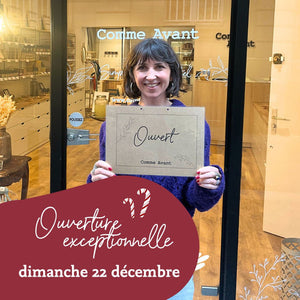 ouverture exceptionnelles des boutiques Comme Avant pour les fêtes