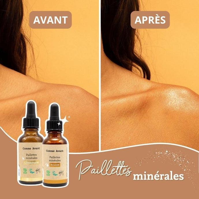avant apres des paillettes minérales comme avant