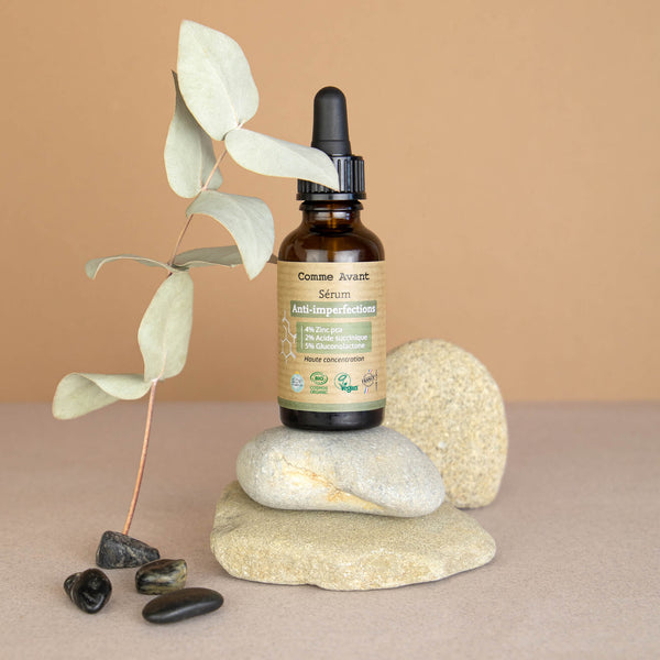 Zinc gluconolactone et acide succinique : deux actifs naturels contre les imperfections, sans dessécher la peau