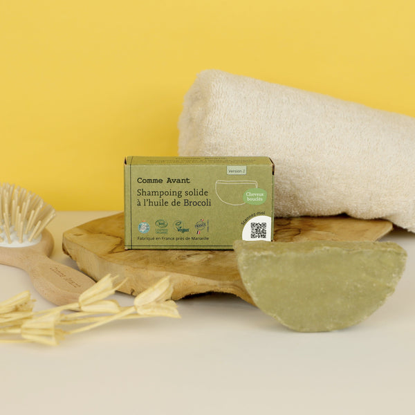 shampoing solide comme avant à l'huile de brocoli
