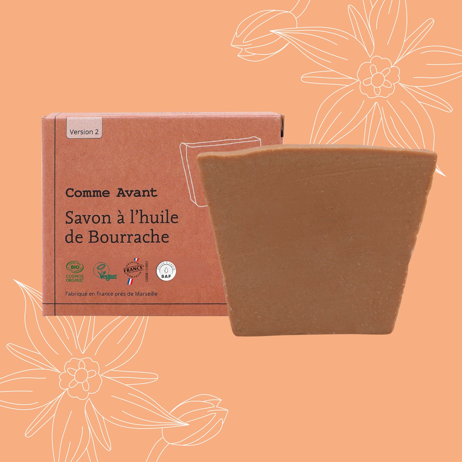 Savon à l'huile de bourrache saponifié à froid
