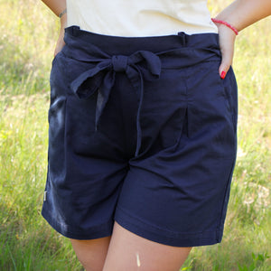 short en coton bio bleu marine