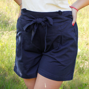 short en coton bio bleu marine