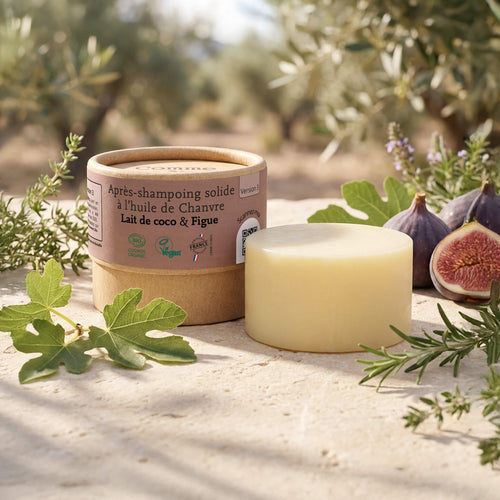 après-shampoing solide Comme Avant parfumé figue et lait de coco