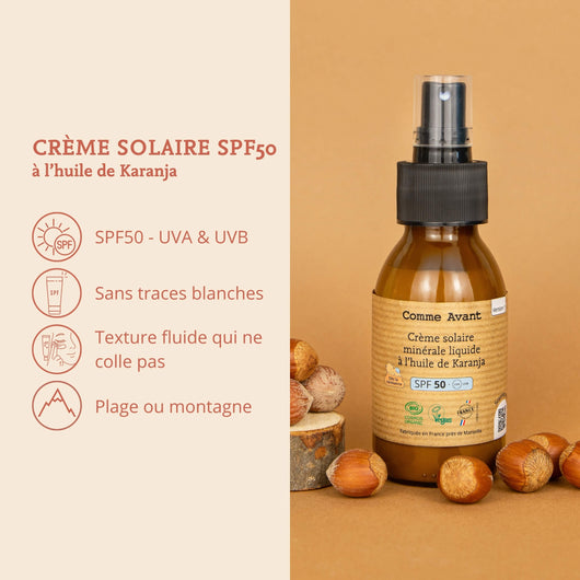 Argument crème solaire liquide spf50 comme avant