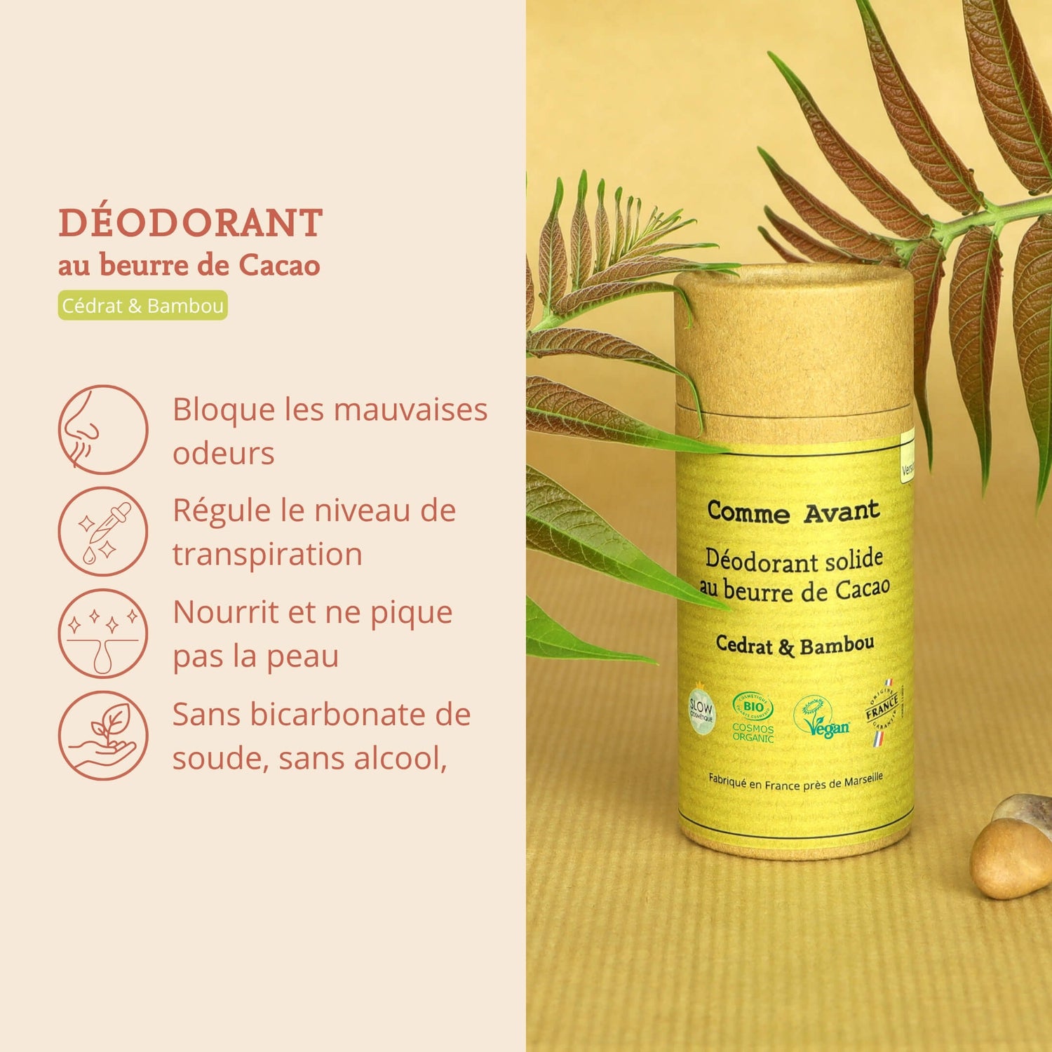 Argument déodorant cédrat et bambou comme avant
