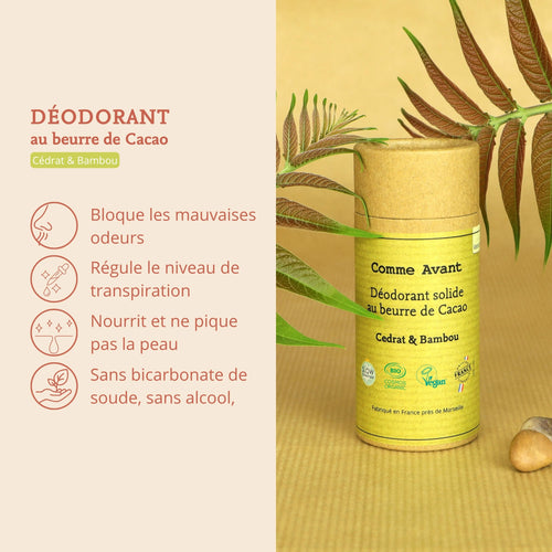Argument déodorant cédrat et bambou comme avant