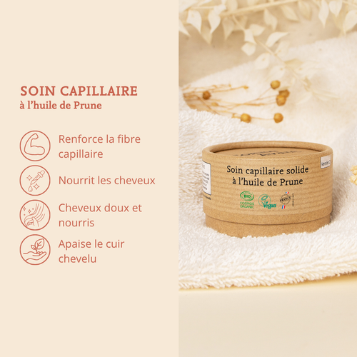 Soin capillaire à l'huile de Prune pour nourrir les cheveux 