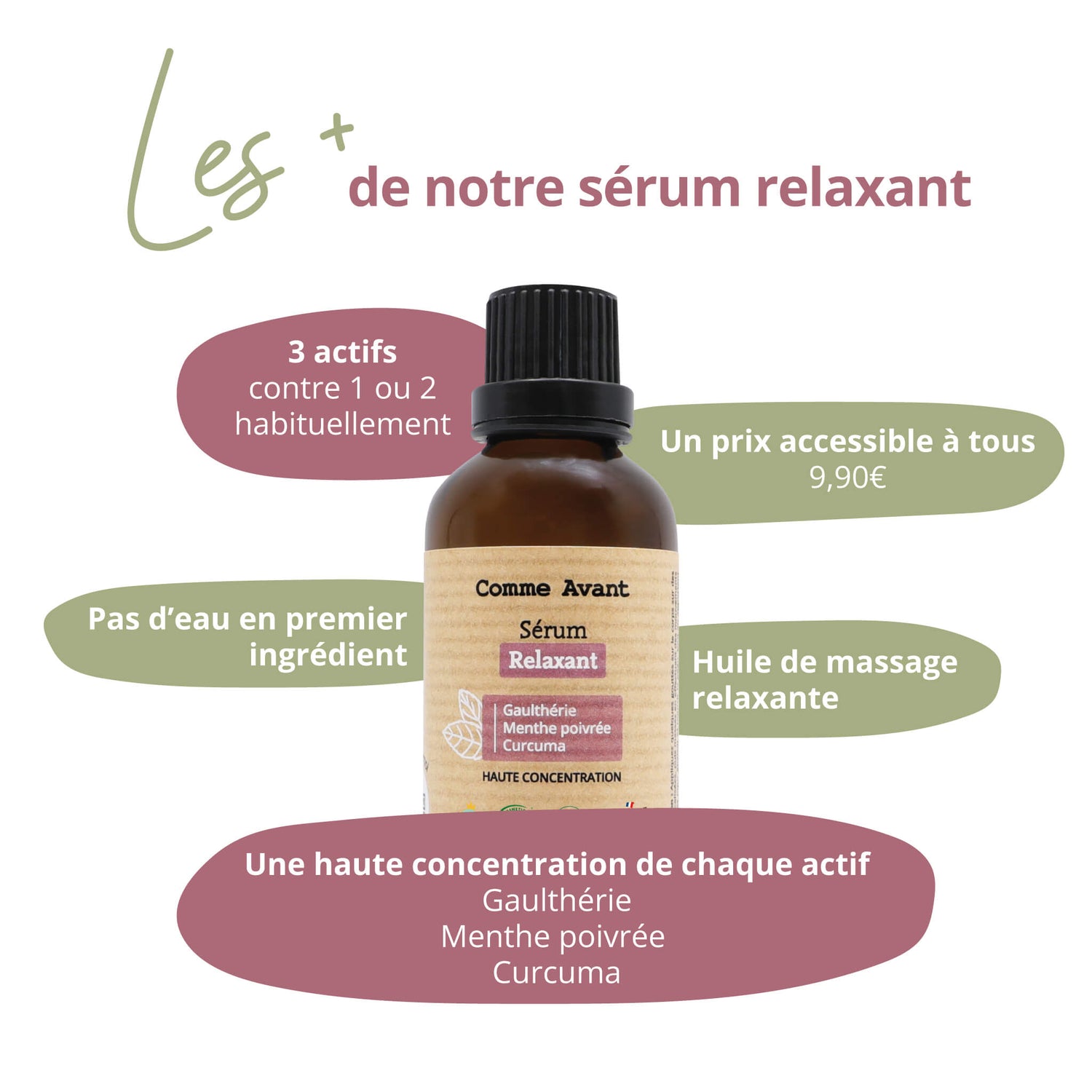 Srum relaxant bio et naturel Gaulthrie, Menthe poivre Curcuma Srum relaxant bio et naturel Gaulthrie, Menthe poivre Curcuma