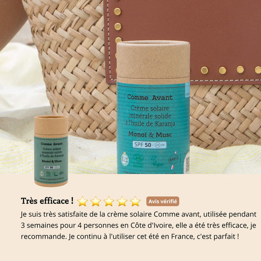 Avis crème solaire spf50  comme avant