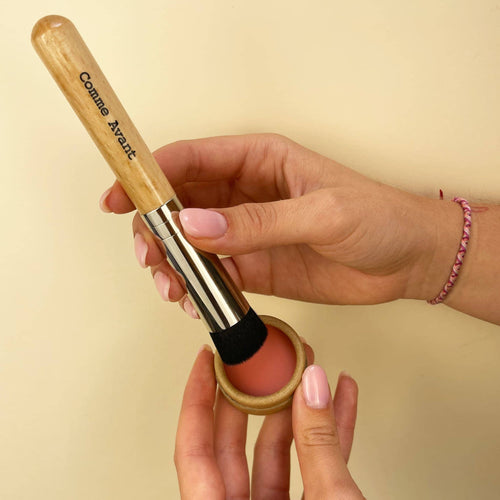 Pinceau blush en bois de hêtre