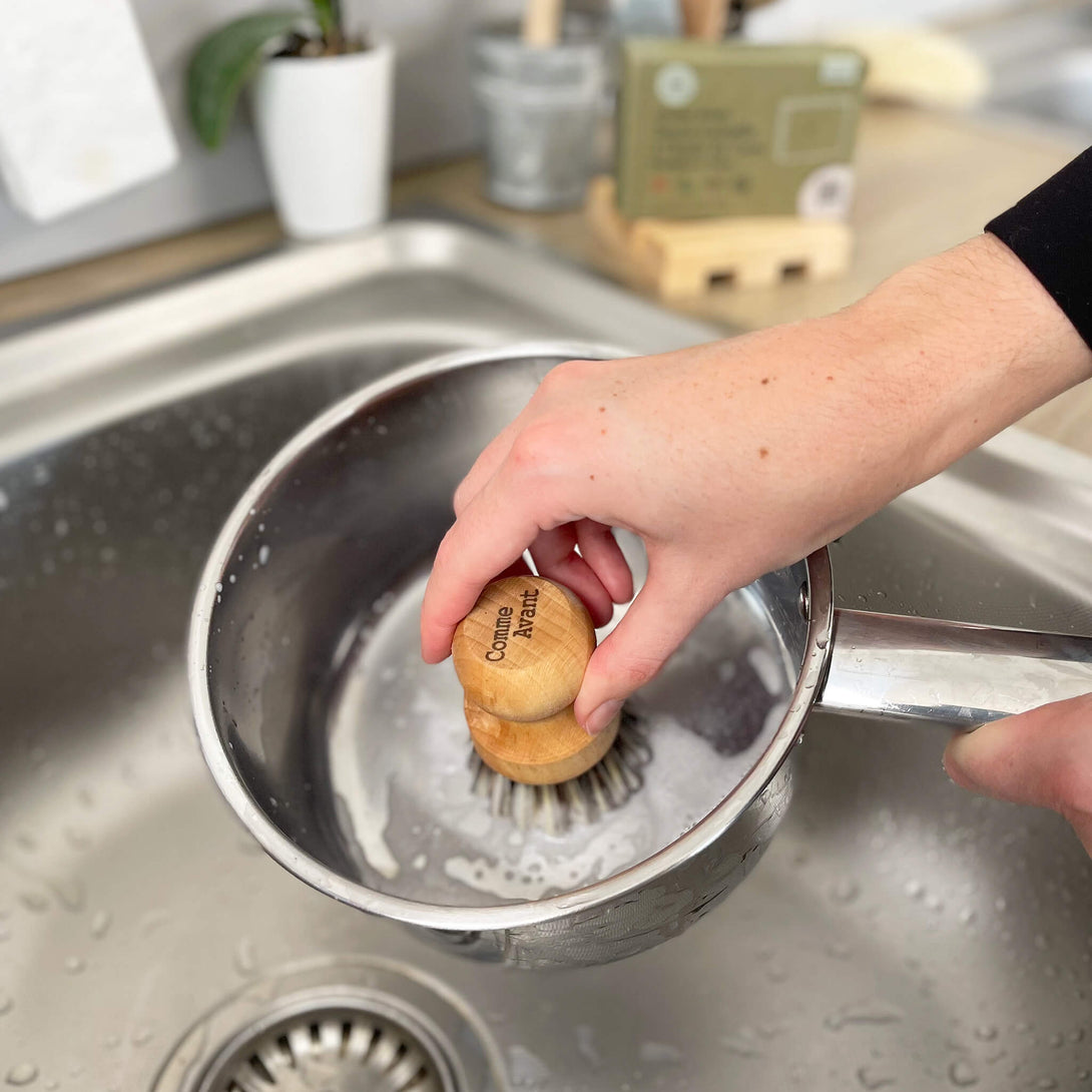 brosse à casserole en bois de hêtre comme avant 
