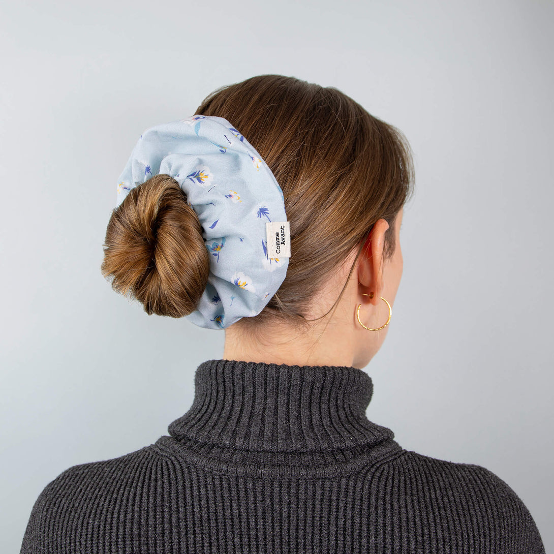 Chouchou fleurs bleu comme avant