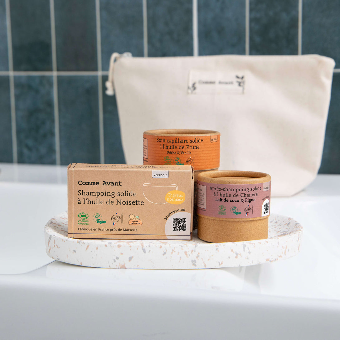 Coffret cheveux comme avant cosmétiques solides