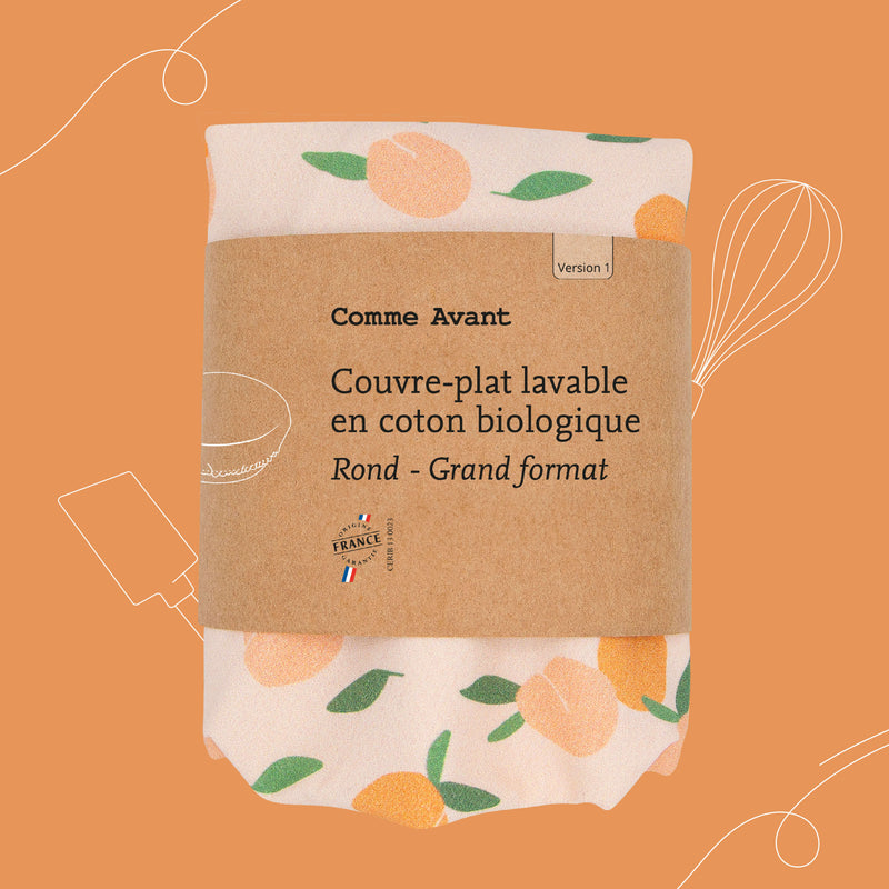 Couvre-plat rond grand format en coton 
