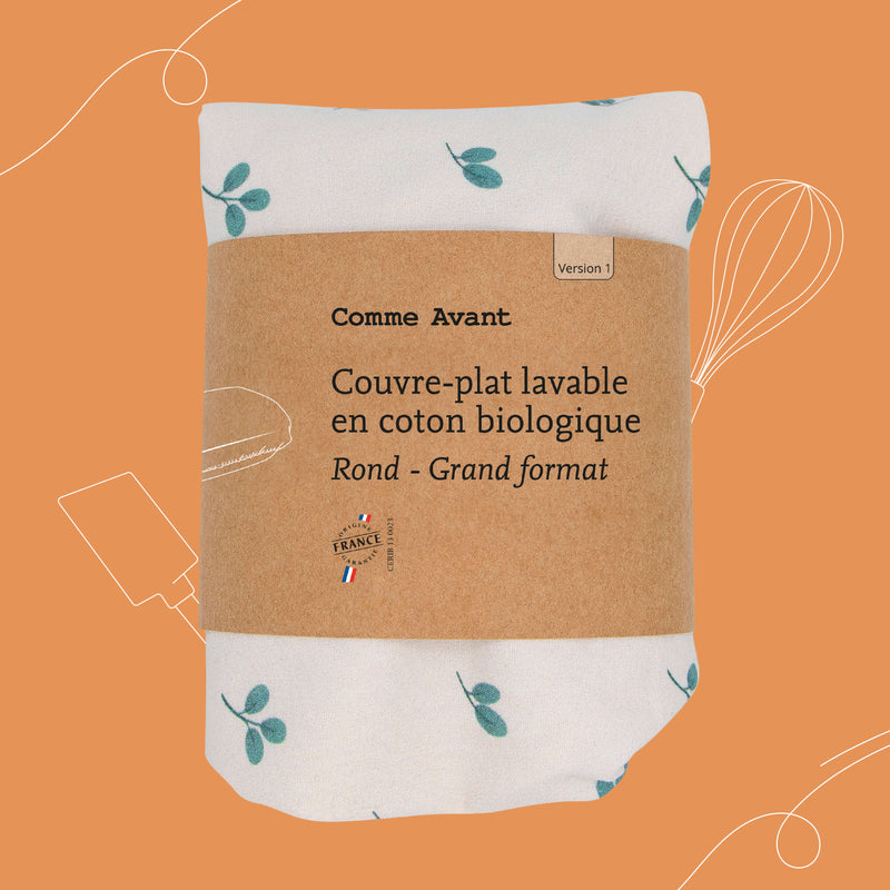 Couvre-plat rond grand format en coton 