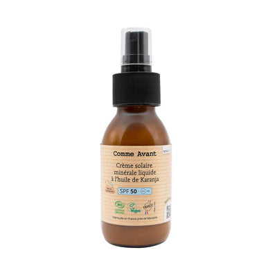 Crème solaire SPF50 minérale liquide à l'huile de karanja - Version 1