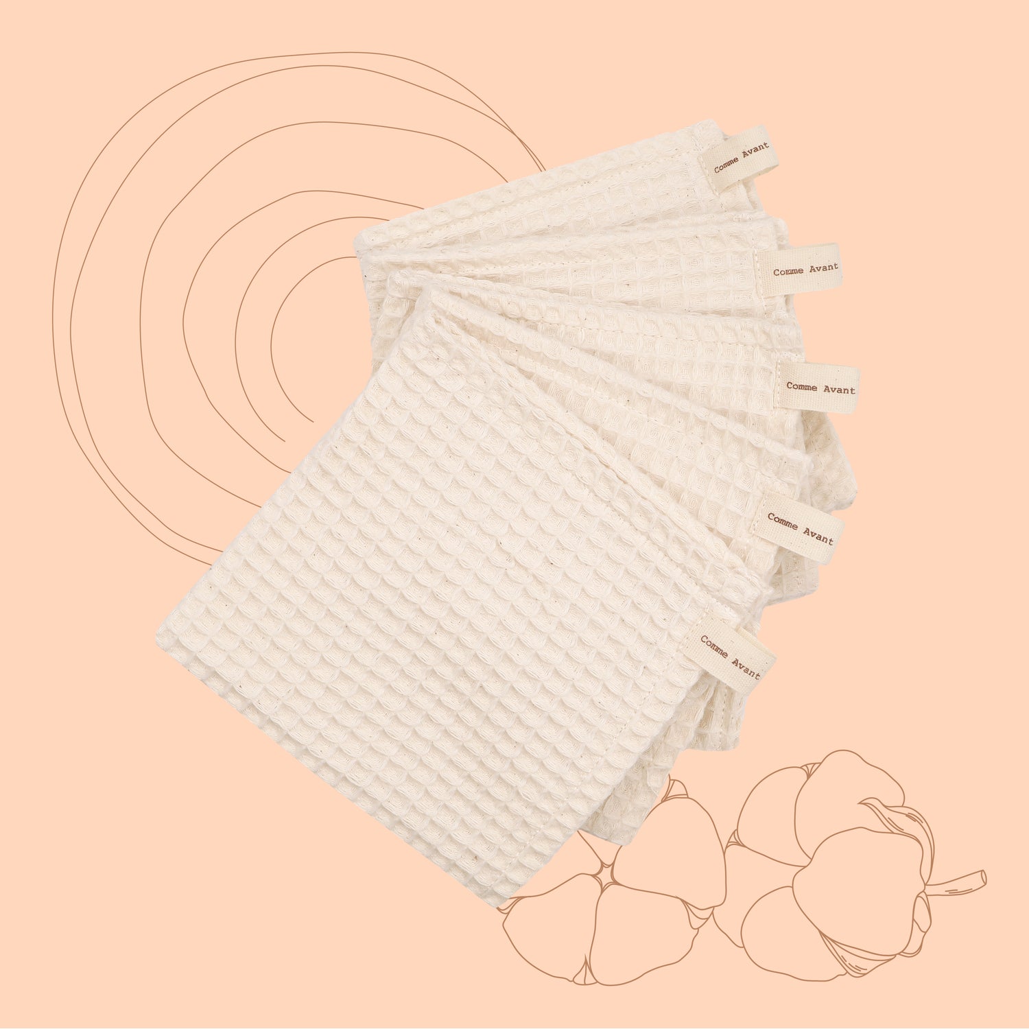 Lot de 5 essuie-tout en coton lavable comme avant