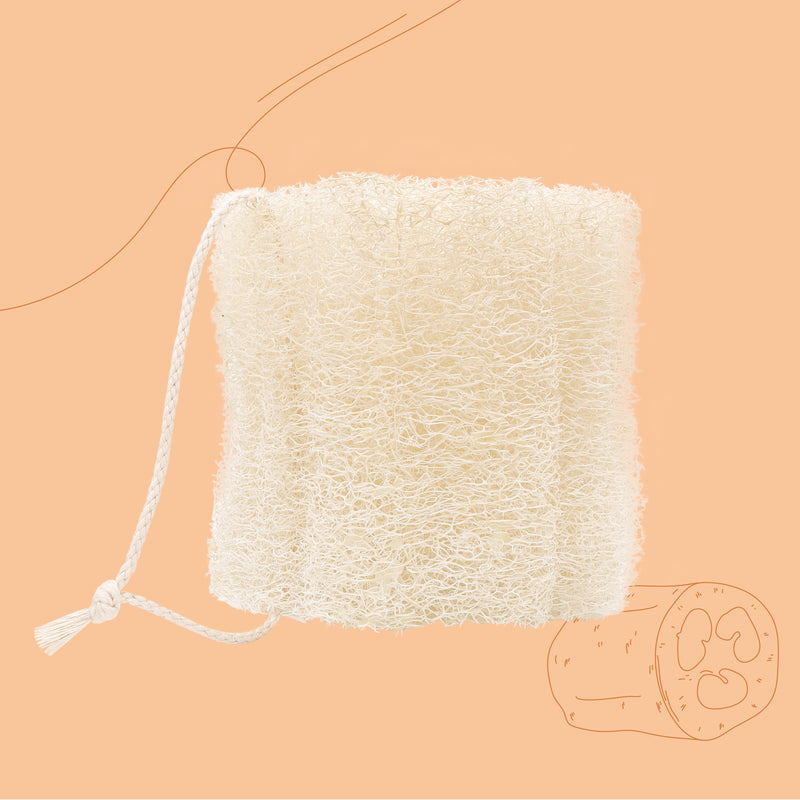 Fleur de douche en Loofah comme avant
