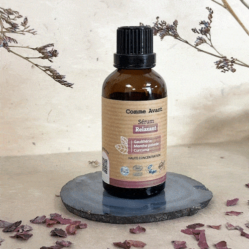 Srum relaxant bio et naturel Gaulthrie, Menthe poivre Curcuma Srum relaxant bio et naturel Gaulthrie, Menthe poivre Curcuma
