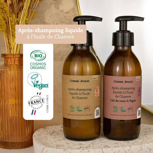 Après-shampoing liquide à l'huile de chanvre labels