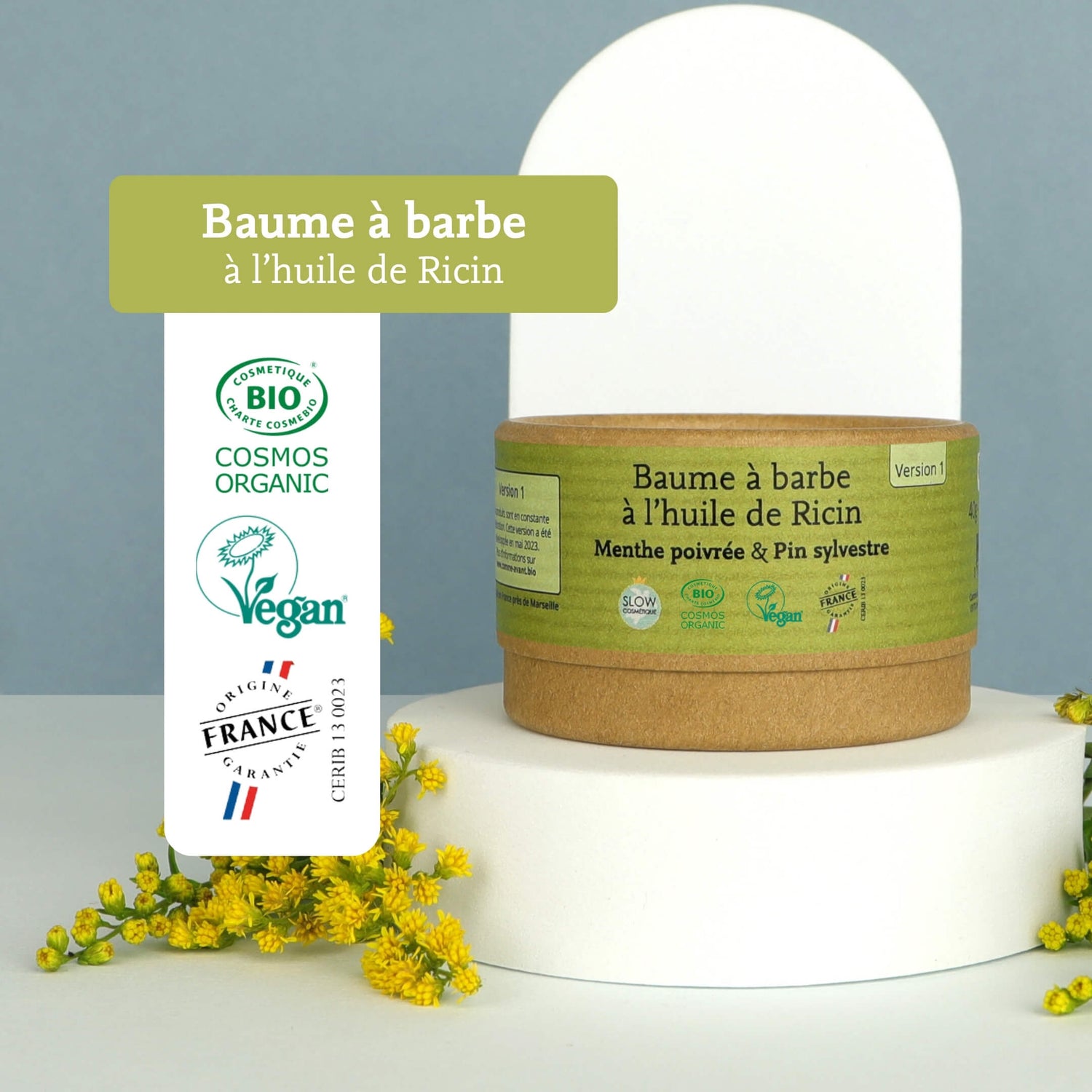 Baume à barbe à l'huile de ricin - Version 2