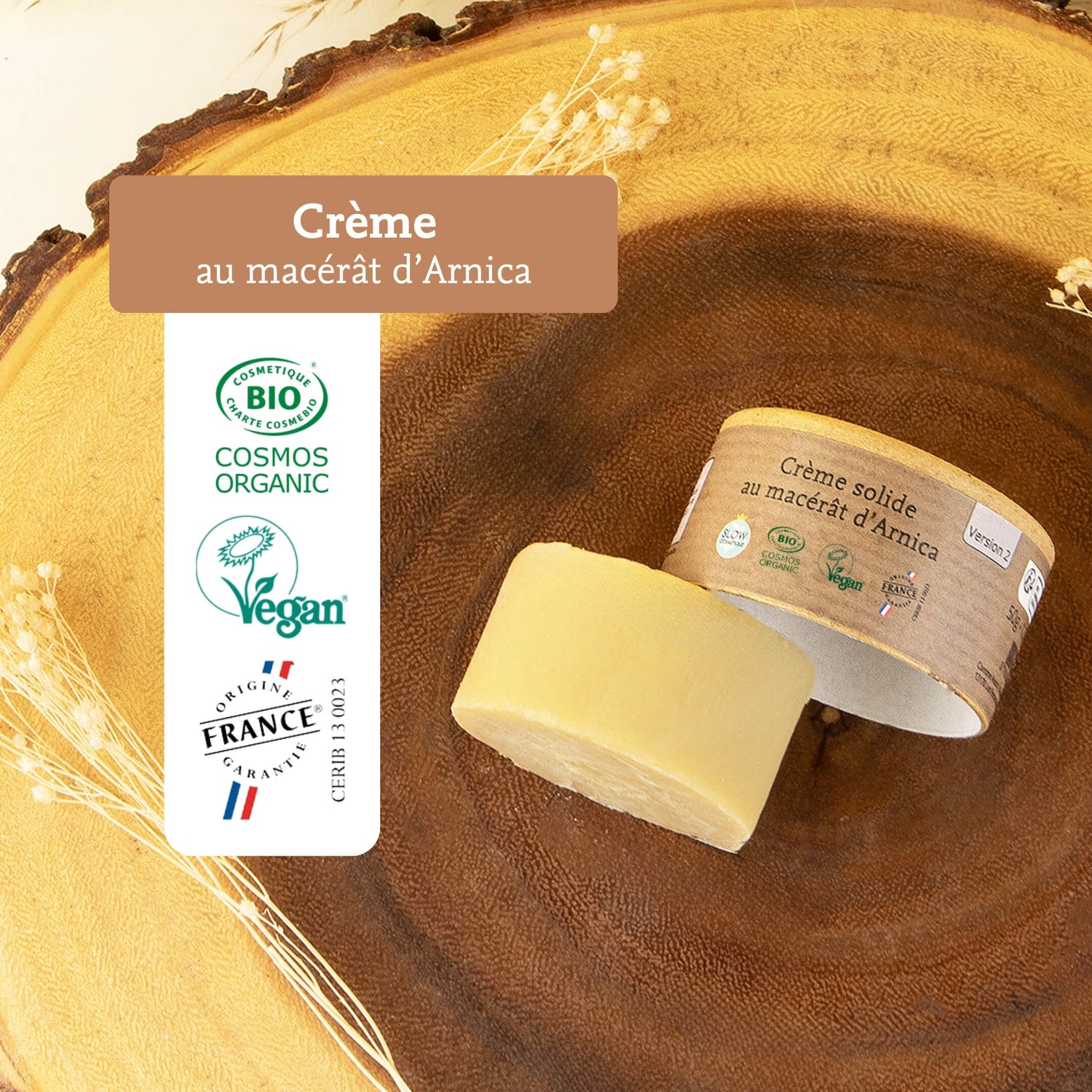 Label crème arnica comme avant