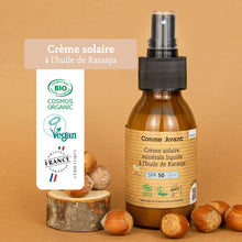 Label crème solaire liquide spf50 comme avant