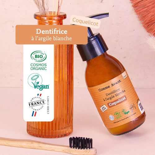 Label dentifrice coquelicot comme avant
