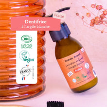 Label dentifrice fraise comme avant