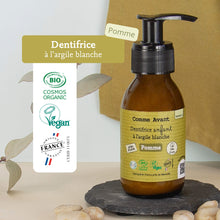 Label dentifrice pomme comme avant