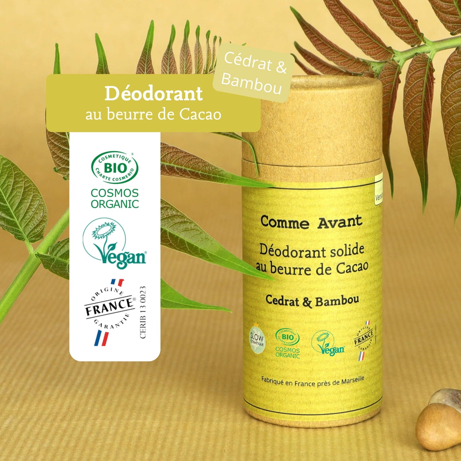 Label déodorant cédrat et bambou comme avant