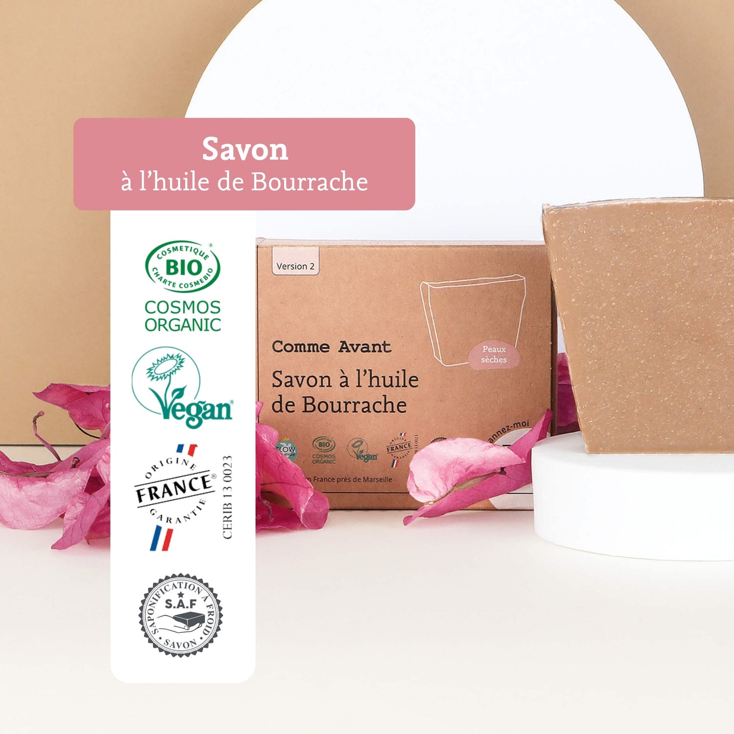 Label savon bourrache comme avant