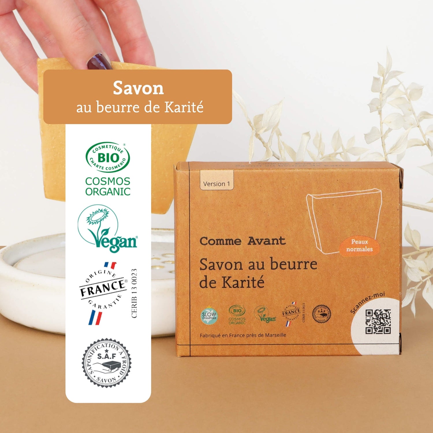 Label savon karité comme avant