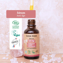 Label sérum anti-âge comme avant