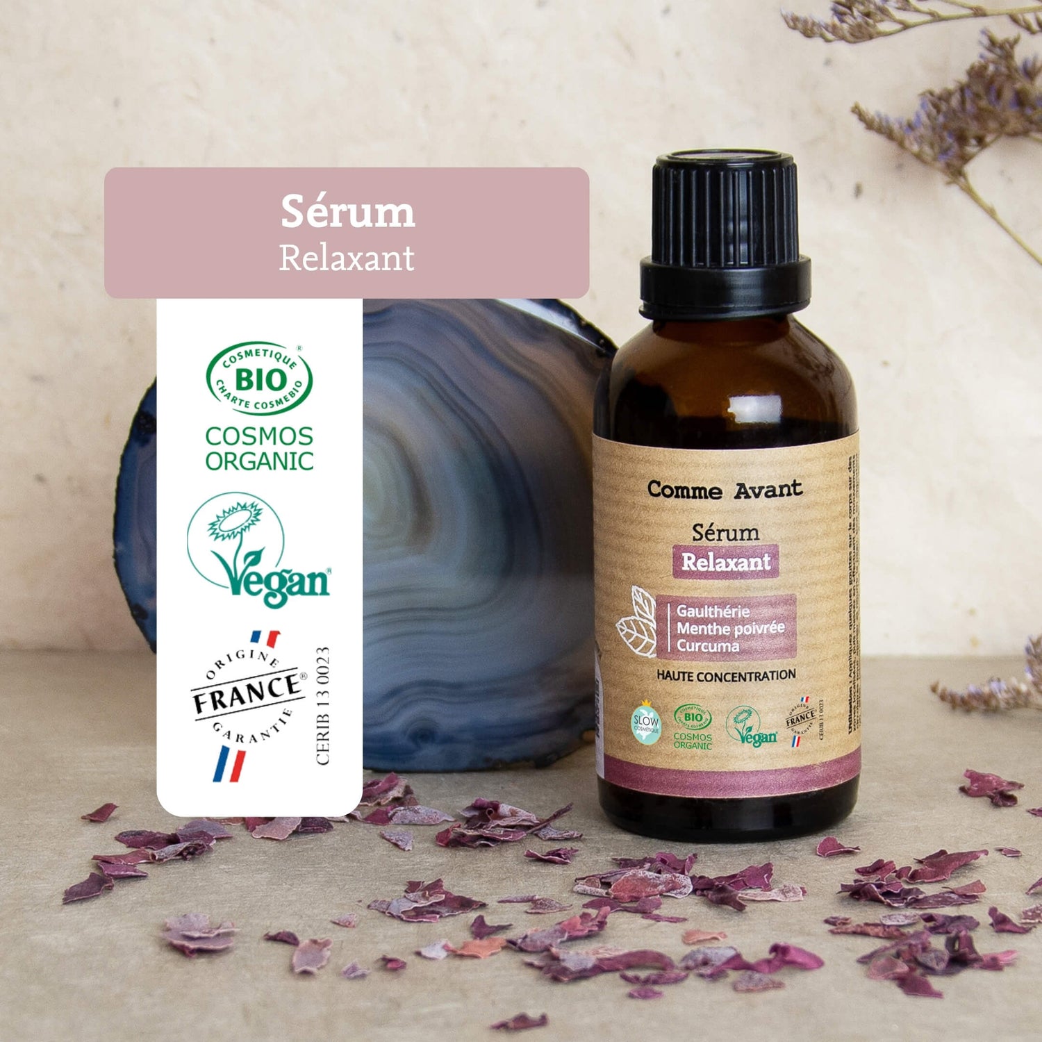 Srum relaxant bio et naturel Gaulthrie, Menthe poivre Curcuma Srum relaxant bio et naturel Gaulthrie, Menthe poivre Curcuma