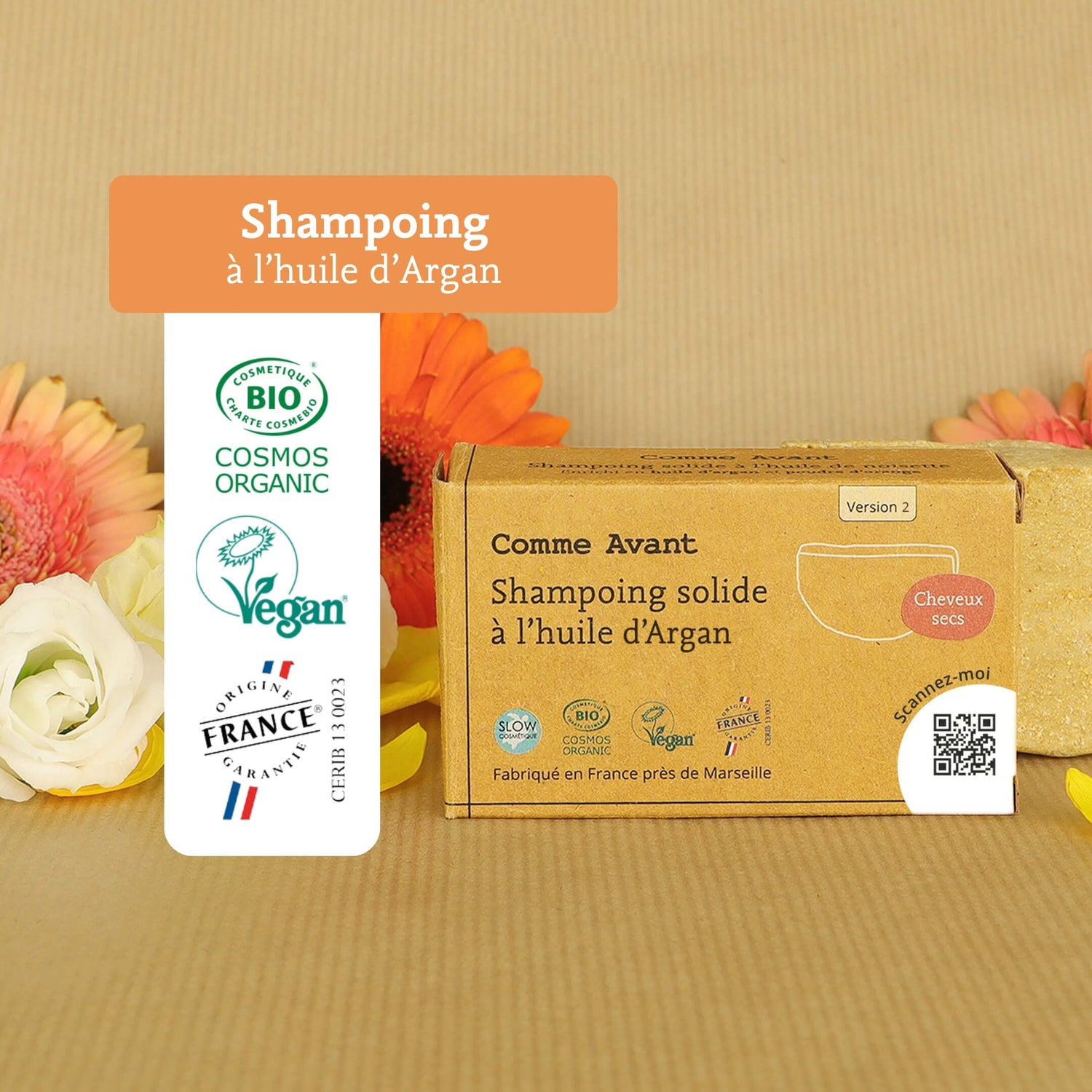 Label shampoing argan comme avant